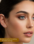 14K Gold Lab Diamond Stud Earrings, CVD Brilliant Solitaire Round Diamond Studs, Pushback