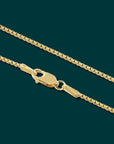 10K Solid Yellow Gold Box Chain Necklace, 1mm Thin