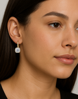 14K Gold Cushion-Shaped Halo Drop Earrings With Lever backs