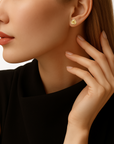 14k Gold Polished Love Knot Stud Earrings, 9mm, Pushback Studs
