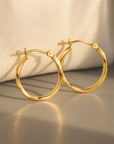 10K Yellow Gold Twisted Classic Hoop Earrings