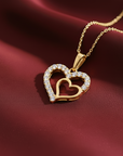 14K Lab Diamond Open Heart Pendant Necklace, 0.17ctw