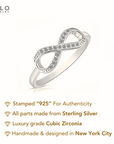 Sterling Silver Infinity Simulated Diamond Ring
