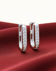 14K White Gold Lab Diamond Huggie Earrings, 0.25ctw