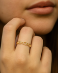 14k Gold Dainty Cuban Link Ring