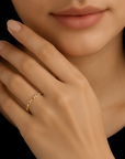 14K Yellow Gold Stackable Cuban Link Ring