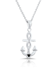 Sterling Silver Infinity Anchor Pendant Necklace