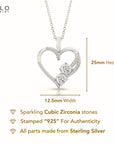 Sterling Silver Eternity Open Heart Necklace
