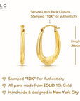 10K Yellow Gold Oval Diamond-Cut Twist Hoop Earrings