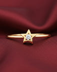 10K Yellow Gold Dainty Star Ring
