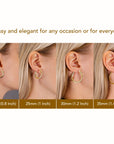 14K Yellow Gold Flat Design Hoop Earrings