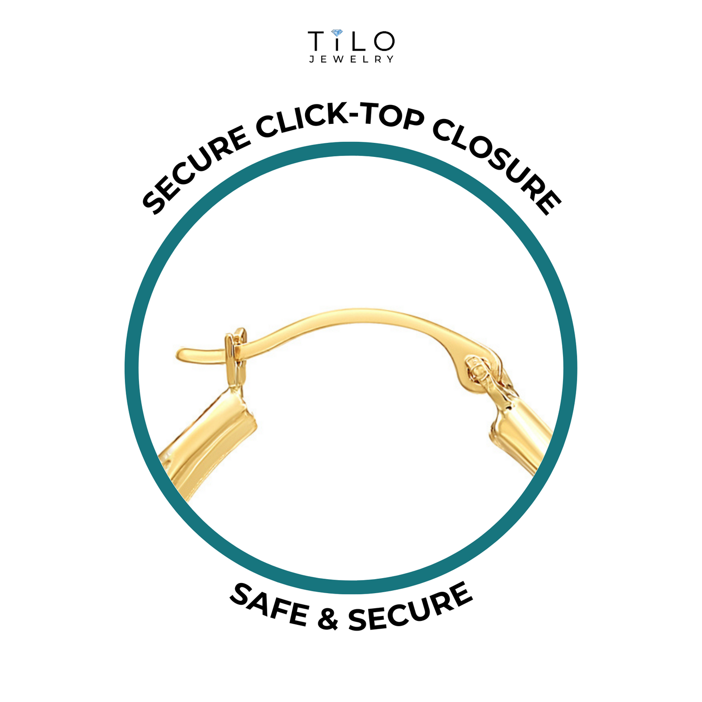 10K Yellow Gold Dotted Hexagon Hoop Earrings, 21mm, By TILO Jewelry