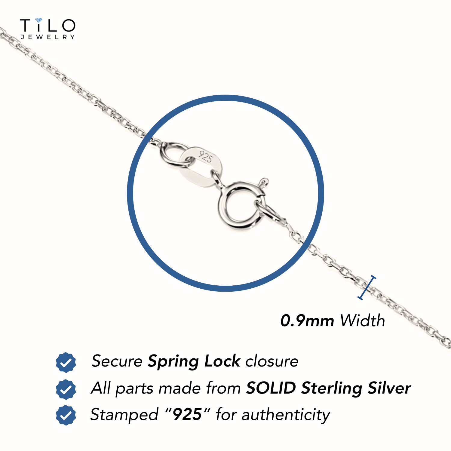 Sterling Silver Cable Chain Necklace – Tilo Jewelry®