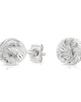 14k Gold Ball Stud Earrings with Hand Engraved Spiral Design