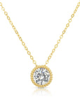 14k Gold Classic Solitaire Necklace, With Adjustable 14K Gold Cable Chain 16"-18"