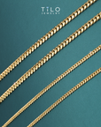 14k Solid Gold Miami Cuban Chain, Heavy Solid 14k Gold Chain Necklace, Sizes 2.6mm 4mm