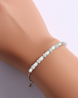 Sterling Silver Fire Opal Adjustable Bracelet