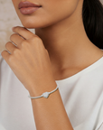 Sterling Silver Heart Bracelet, Italian Handmade Love Style Jewelry