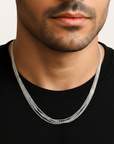 925 Sterling Silver Italian Multi-Row Cable Chain Necklace