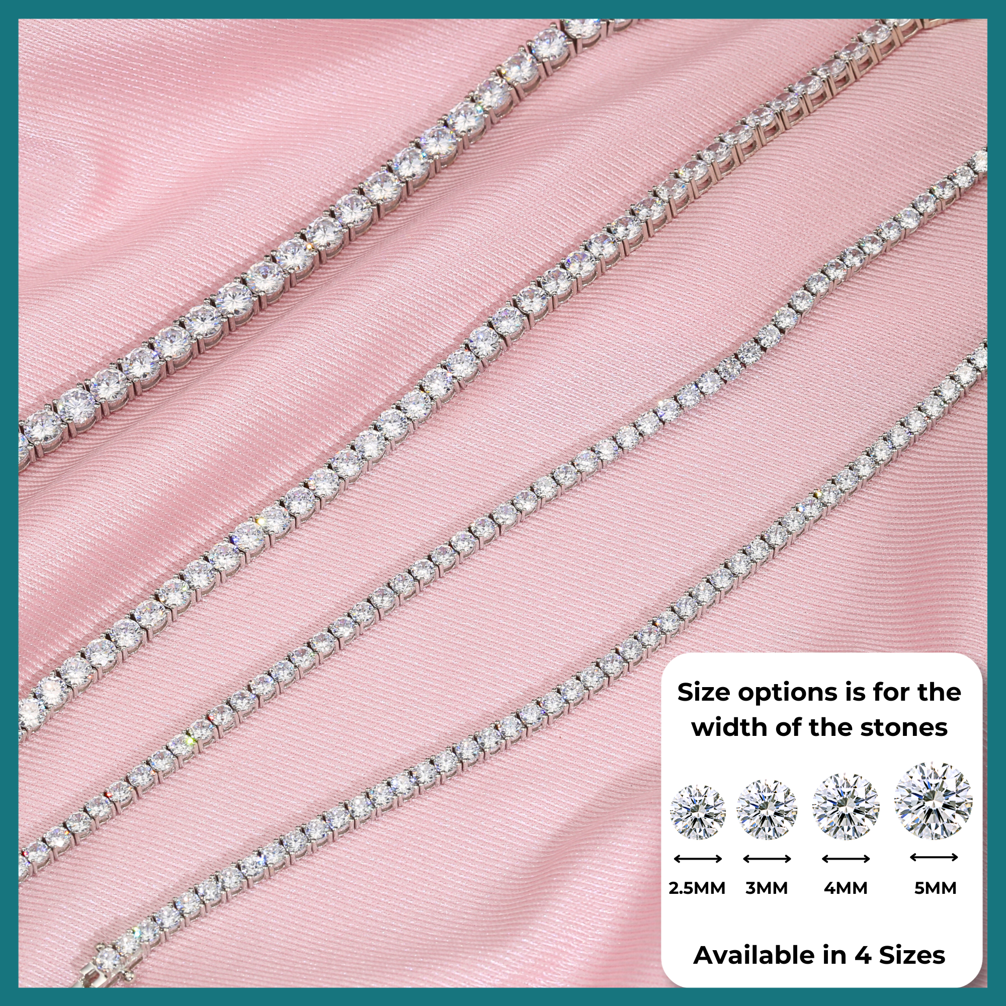 Sterling Silver Tennis Bracelet, Classic Diamond-Look CZ Design