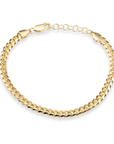 925 Sterling Silver Miami Cuban Link Bracelet, 5mm Thick, Gold-Tone