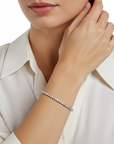 Sterling Silver Tennis Bracelet, Classic Diamond-Look CZ Design