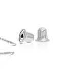 10K White Gold Tiny Star Studs, Screwback