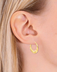 10K Yellow Gold Twisted Dotted Hoop Earrings, 18.5mm, By TILO Jewelry