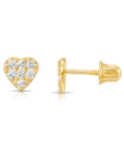 14k Gold Heart Shaped Stud Earrings