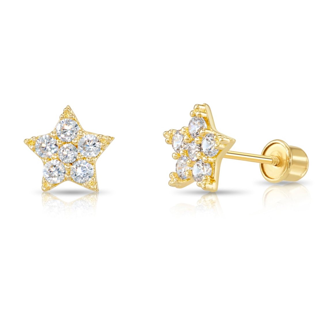 イヤリング TATIANA Twinkle Star Earrings EC3048 14k Gold Star Shaped Stud Earrings – Tilo Jewelry®