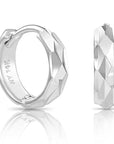 14K Gold Tiny Hand Engraved Huggies Hoop Earrings, 10mm