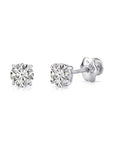 14K Gold Lab Diamond Stud Earrings, Screwback