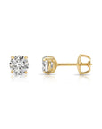 14K Gold Lab Diamond Stud Earrings, Screwback
