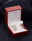 14k Rose Gold Tornado Diamond Cut Hoop Earrings, 2mm Thin