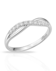 14K White Gold Lab Diamond Infinity Ring, 0.16ctw