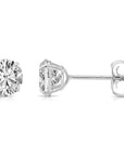 14k White Gold Classic Solitaire Stud Earrings with Pushbacks