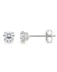 14K Gold Lab Diamond Stud Earrings, CVD Brilliant Solitaire Round Diamond Studs, Pushback
