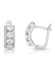 925 Sterling Silver CZ Huggie Hoop Earrings