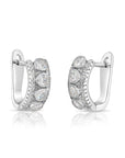 925 Sterling Silver CZ Huggie Hoop Earrings