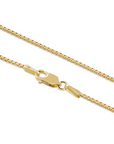10K Solid Yellow Gold Box Chain Necklace, 1mm Thin