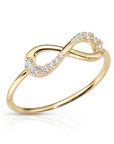 14K Yellow Gold Lab Diamond Infinity Ring, 0.14ctw