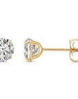 14k Yellow Gold Classic Solitaire Stud Earrings with Pushbacks
