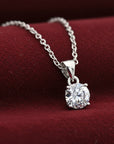 Sterling Silver Classic Solitaire Charm Necklace