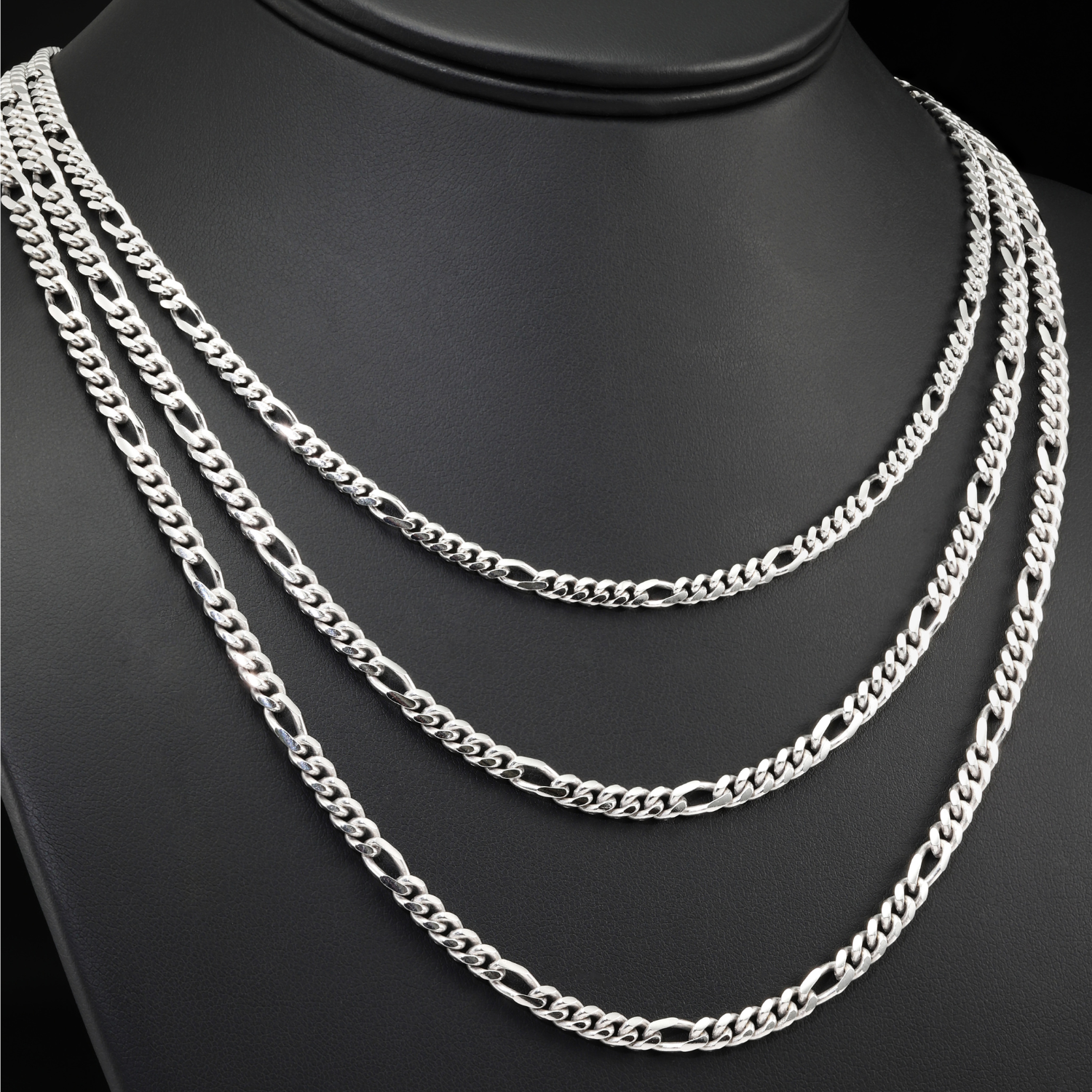 925 Solid Sterling Silver Italian Figaro Chains – Tilo Jewelry®