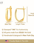 14K Yellow Gold Classic Huggie Hoop Earrings