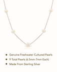 Sterling Silver Freshwater Cultured White Pearl Necklace