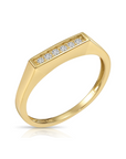 14K Yellow Gold Lab Diamond Signet Ring, 0.09ctw