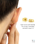 14k Yellow Gold Bar Stud Earrings