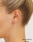 14k Rose Gold Tornado Diamond Cut Hoop Earrings, 2mm Thin
