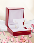 14k Yellow Gold Freshwater Pearl Dangle Earrings With Butterfly Pushbacks